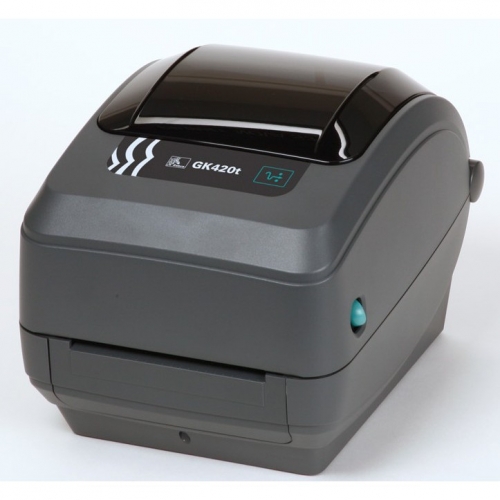 Настольный термопечатающий принтер Zebra GK420t 4 дюйма / 120 мм для наклеек, квитанций, штрих-кодов, бирок и браслетов, подключения через порт USB